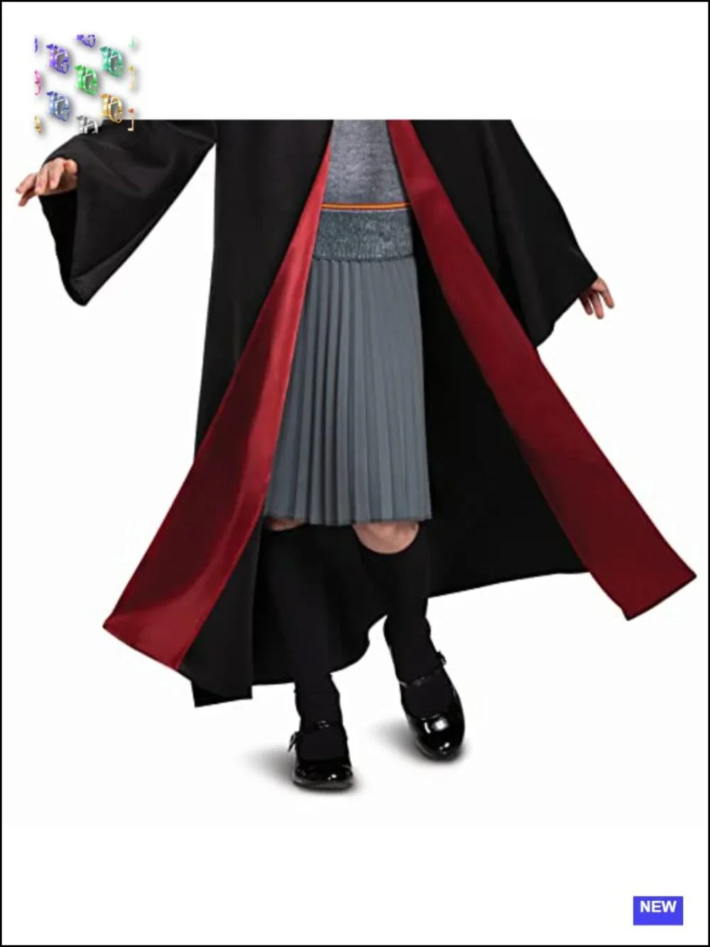 Kids Hermione Granger Deluxe Costume Set Gryffindor Robe Dress Size 10-12